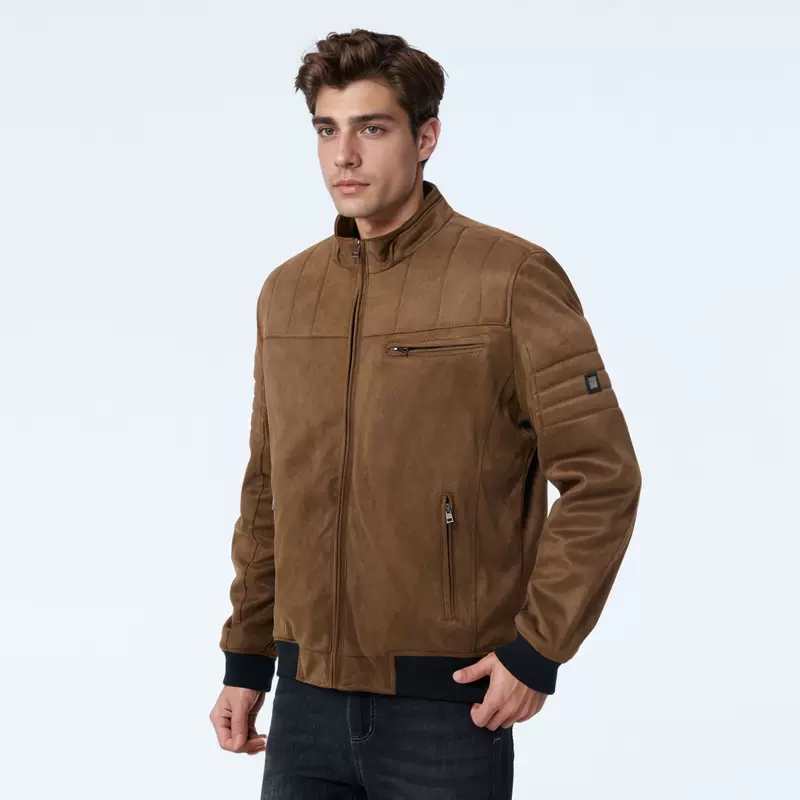 Демисезонная бархатная тёплая ретро куртка для отдыха, slim fit