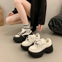 百搭厚底小白鞋2025增高厚底板鞋女新款秋冬休闲运动松糕鞋批发