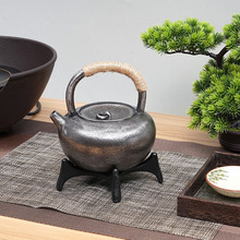 日式铸铁壶烧水泡茶壶电陶炉套装户外围炉煮茶器明火茶炉老铁壶