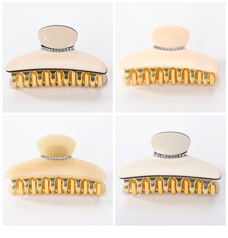 Handmade Design Fashion Style Fashion Geometric Solid Color Acetic Acid Sheets Handmade Rhinestones Hair Claws