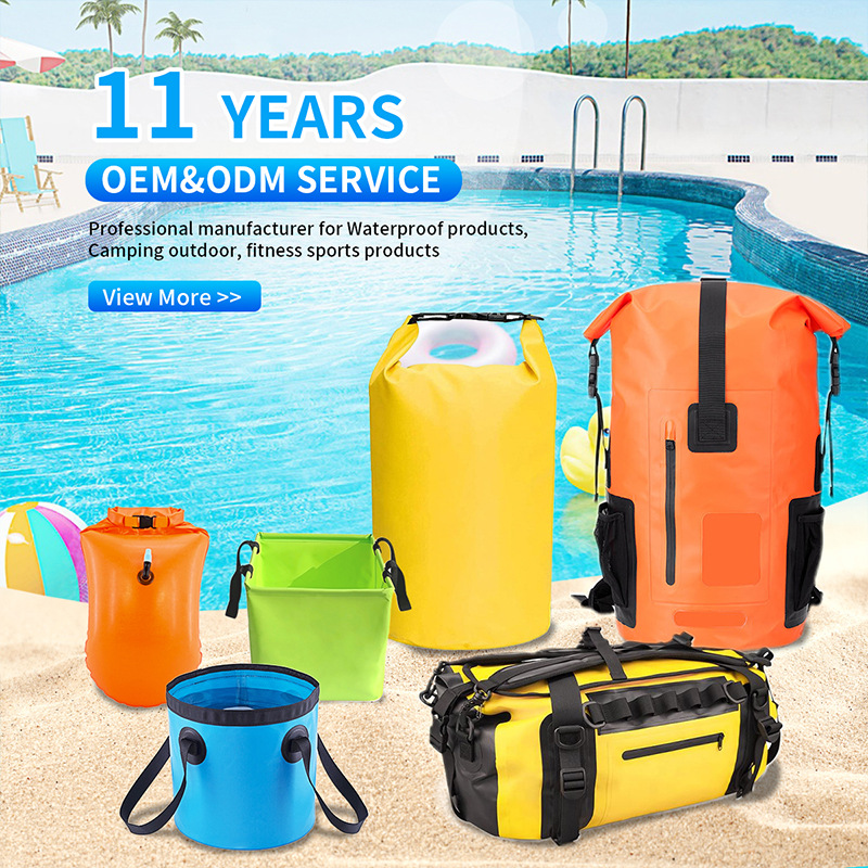 Venta directa de fábrica, bolsa impermeable para montañismo, bolsa impermeable para exteriores, bolsa impermeable para natación, playa, rafting, bolsa impermeable de PVC ecológica image 2