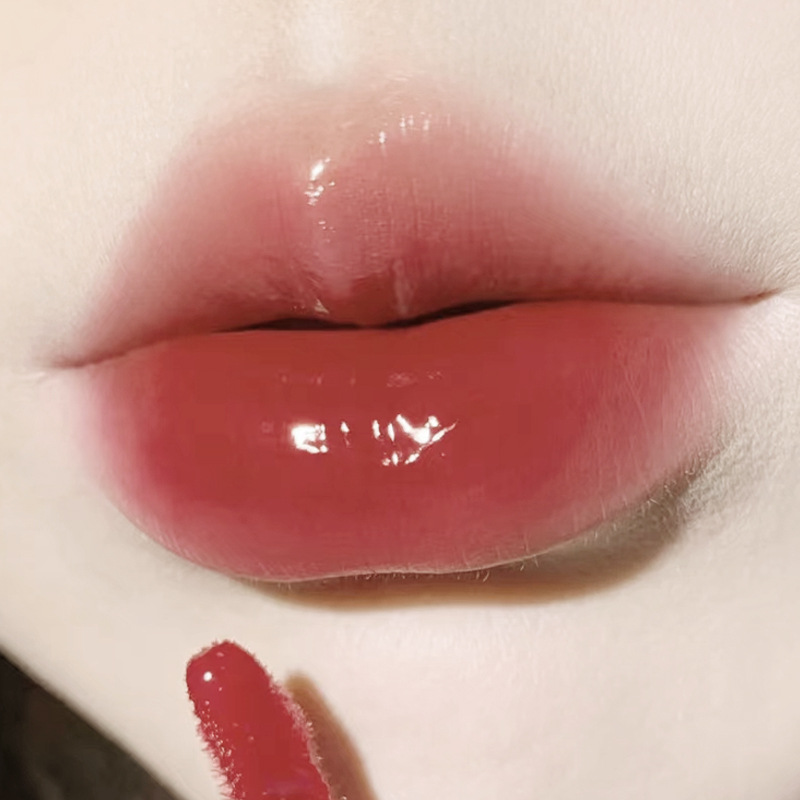 HERORANGE Noche Oscura espejo labio esmalte falso llano cara blanco hidratante fácil de color maquillaje lápiz labial