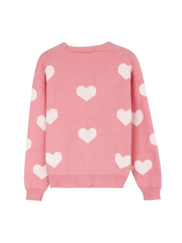 European and American origin sweaters, women's long-sleeved cardigan, Valentine's Day love pattern sweater