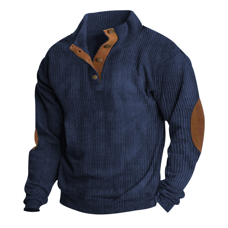 Neue meistverkaufte Herren-Outdoorjacke für Herbst und Winter, lässiger Cord-Kapuzenpullover mit Stehkragen und langen Ärmeln_voghion.com