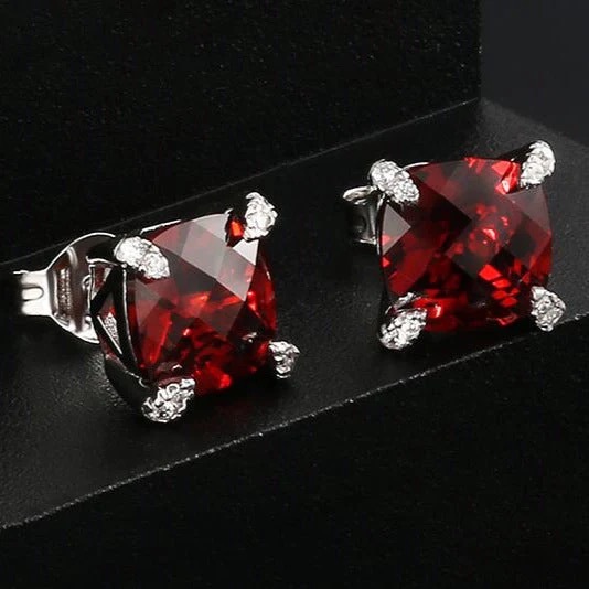 Cushion Cut Zircon Stud Earrings For Men Hip Hop Turtle Design_voghion.com