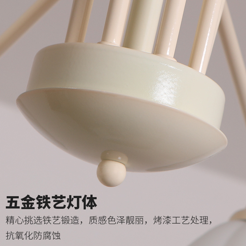 Lámpara de brotes de flores de estilo francés crema moderna simple romántica cálida lámpara de sala de estar comedor medieval dormitorio lámpara de estudio