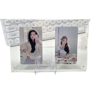 Groove brick card brick small card acrylic non-pressure card protective double slot brick magnetic suction photo frame album display stand
