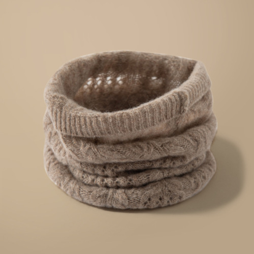 Cashmere scarf 100% full cashmere pure color turtleneck versatile warm neck guard knitted winter new men and women false collar