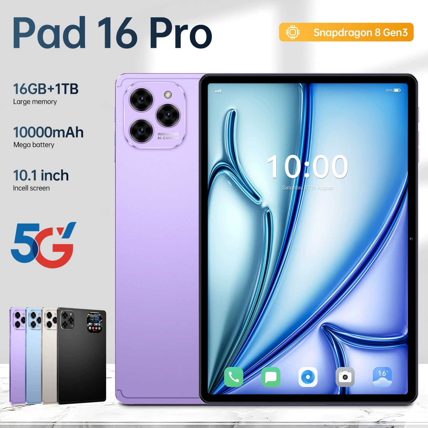 Новый Pad 16 Pro планшет 10,1 дюйма 16+1T восьмиядерный чип 4G сетевой иностранный торговый источник производитель