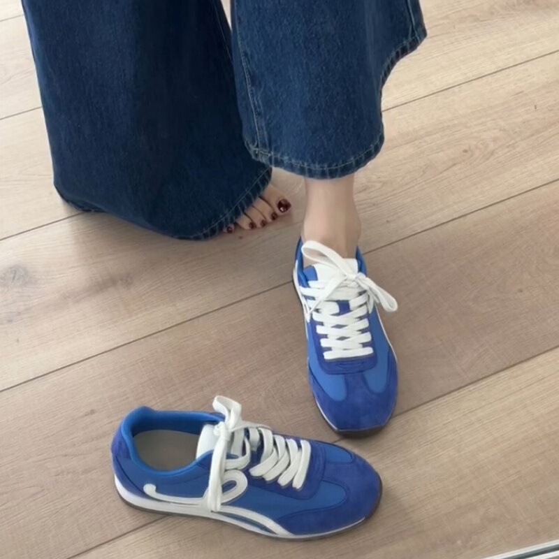 Cowhide Version ~ Retro Moral Training Shoes, Versatile Color-Blocked Lace-Up Casual Sports Shoes, Women's Flats White Shoes, Forrest Gump Shoes, Trbottomy Cowhide Version ~ Retro Moral Training Shoes, Versatile Color-Blocked Lace-Up Casual Sports Shoes, Women's Flats White Shoes, Forrest Gump Shoes, Trbottomy