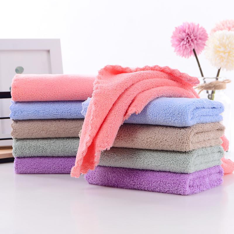 Manufacturer Wholesale Coral Velvet Square Towel Children's Face Wash Towel Kindergarten Hand Towel Makeup Remover Rag Can Be Vacuumed