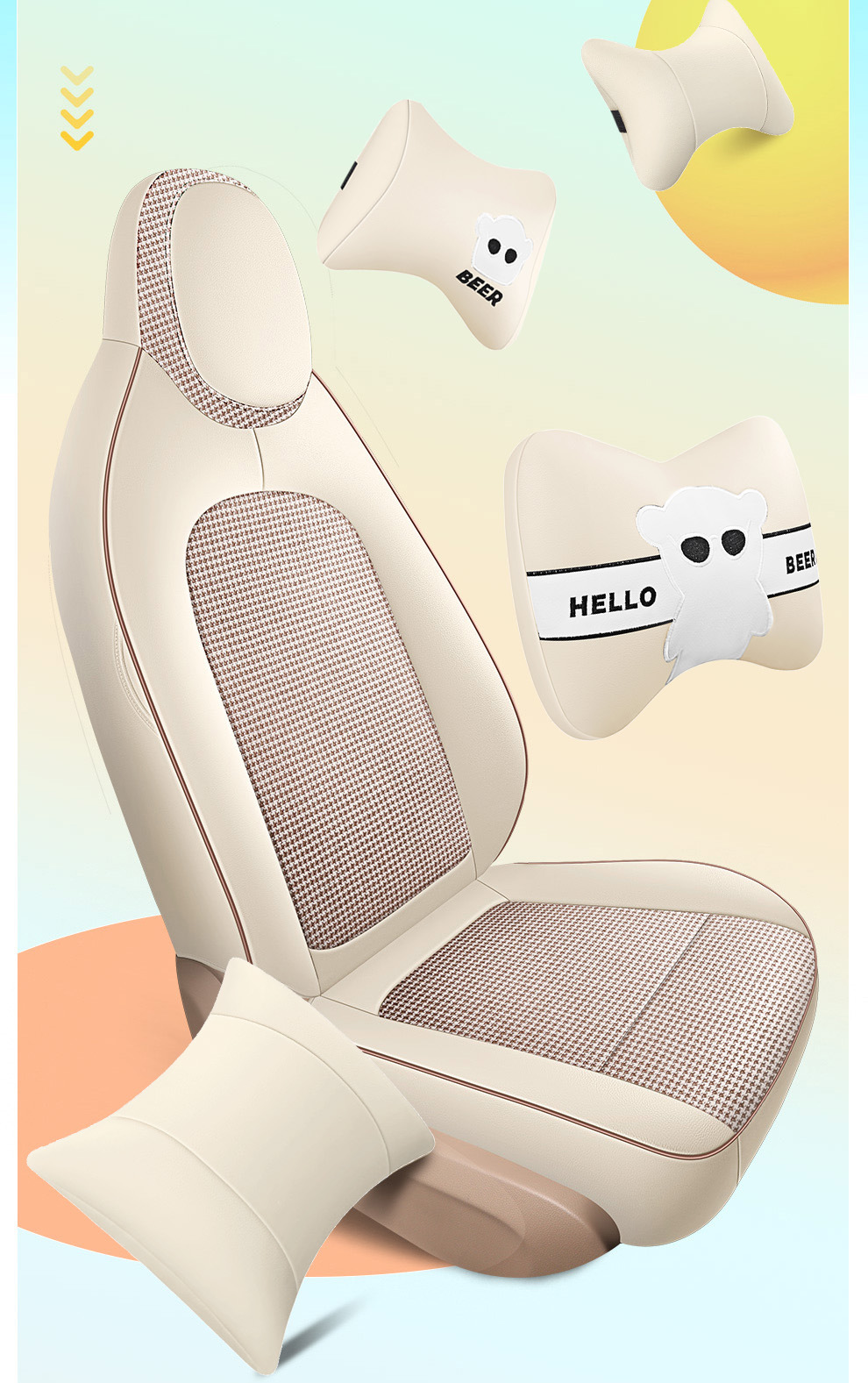 Wuling Hongguang Mini Special Seat Covers, 25 Models Four-Door Version Seat Covers, Full Surround Four-Season Seat Cushion Covers, Leather and Linen