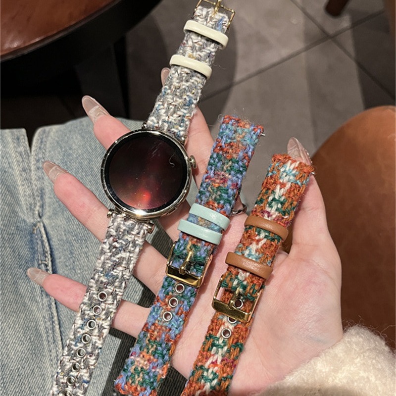 Suitable for Huawei Watch gt4 strap 41mm women's 18MM new oil painting camouflage woven plush all-match Fashion