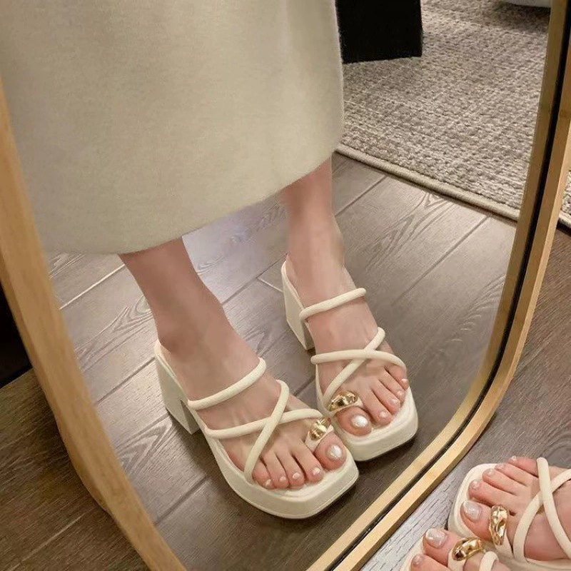 Fashionable high slide platform, slippers, summer footwear, universal non-slip flip flops