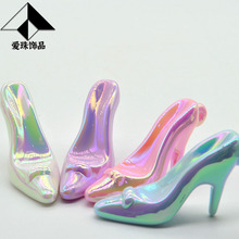 亚克力实色仿马贝电镀UV彩吊孔高跟鞋DIY钥匙扣挂件吊坠饰品配件