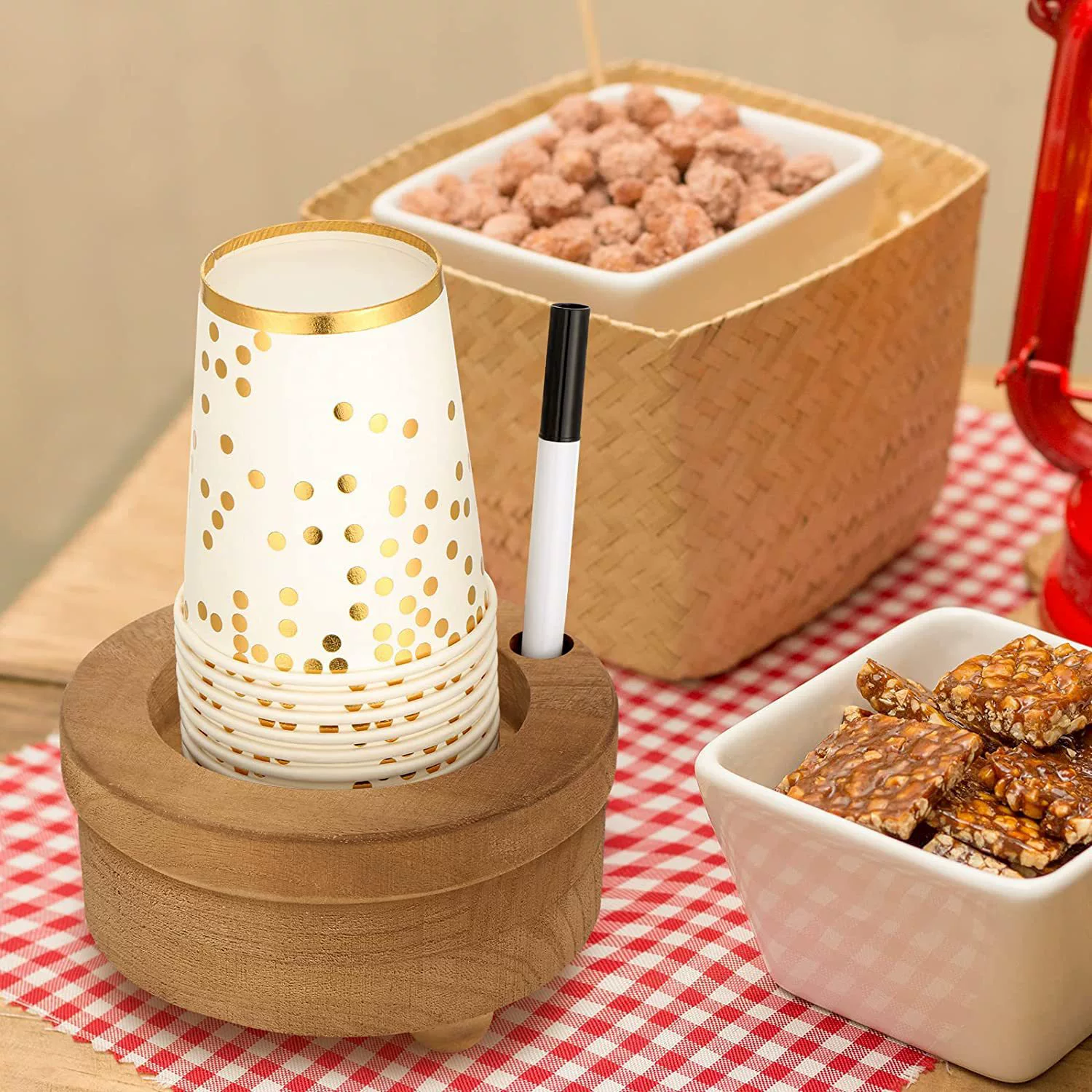 Деревянный подстаканник для дома одноразовый подстаканник для распределения чашек, украшение для кухни, деревянная полка