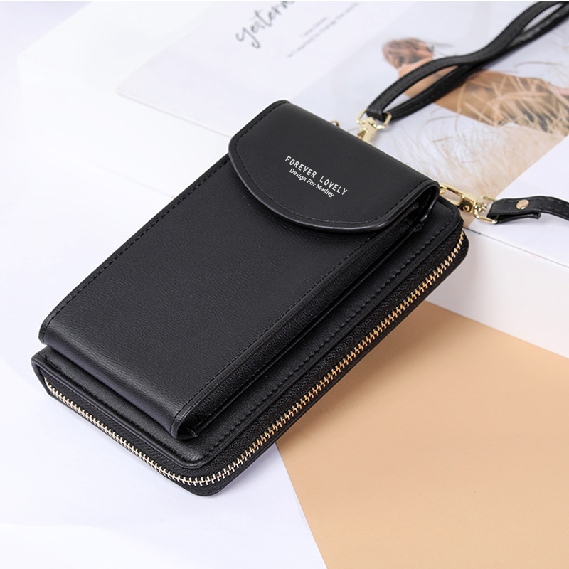 2020 New Women's Wallet Solid Color Small Oblique Cross Bag Multifunctional Mobile Phone Medium And Long Summer Versatile Zero Wallet Women