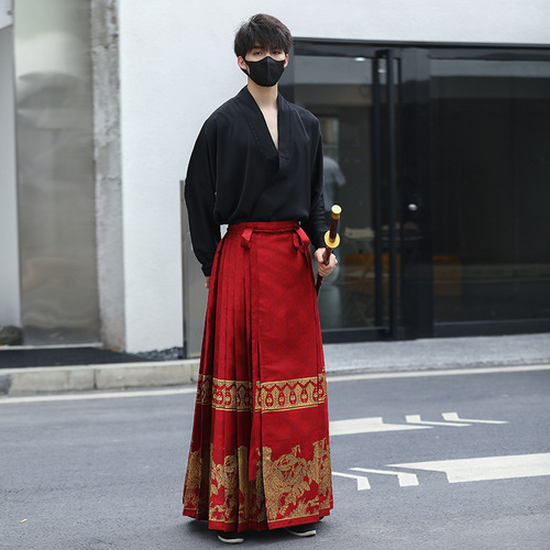 Original Summer Maodian Skirt Men's Hanfu New Chinese Style Maodian Skirt Set Daily Commute Ming Style Hanfu Women Couple