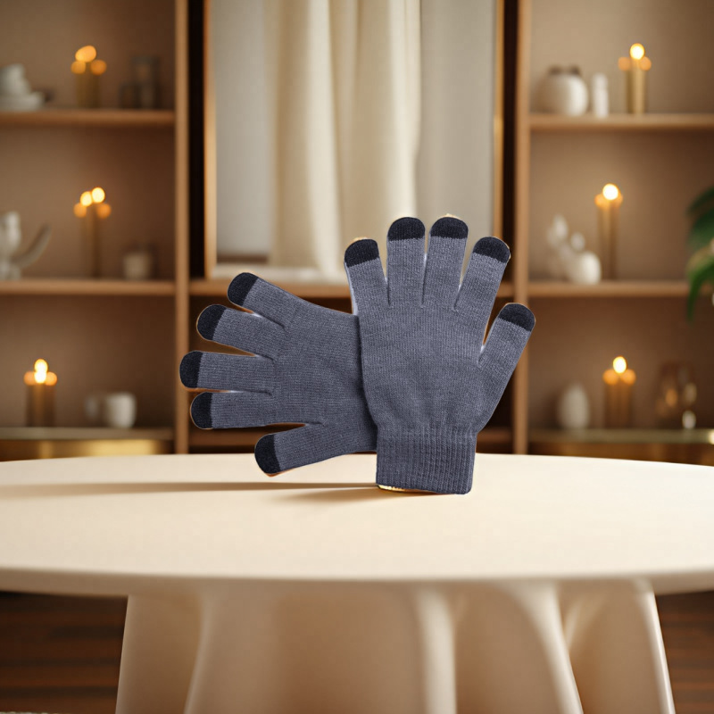 Shunzun color puro unisex cinco dedos guantes de pantalla táctil protección del medio ambiente acrílico lana guantes de pantalla táctil fábrica al por mayor