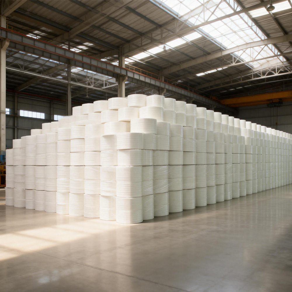 工厂直发高强度16mm聚酯纤维打包带 包装运输捆扎带