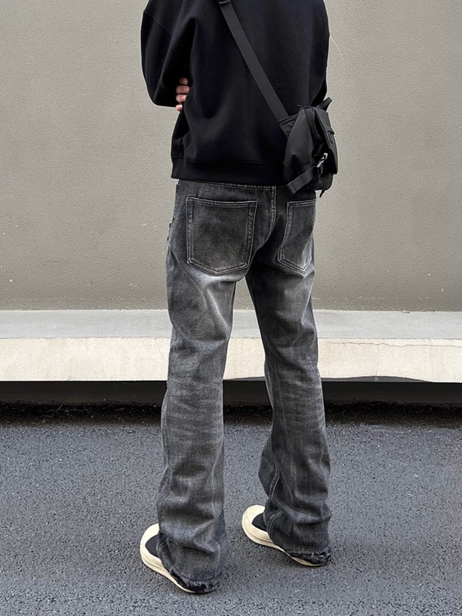 boy European And High Vibe Slim Fit Washed Ripped Jeans Unisex American Street Style Trendy Design Pants_voghion.com