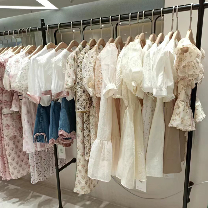 24 Summer French Floral Fairy Dress First Love White Mid-Length Skirt Wholesale Brand Women's Clothing First-Hand Supply