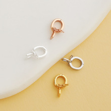 S925����������׹��Բ��ͷ���DIYˮ��������׹�۹Ҽ��п����