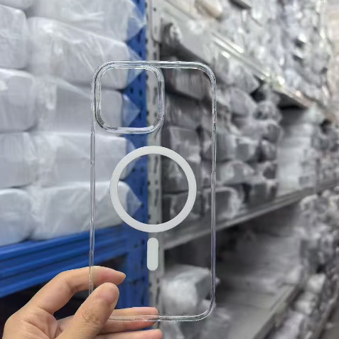 Pc Material Non-Yellowing Magnetic Case Suitable for iPhone 17 Pro Transparent 15 Large Hole 14 Pro Max Reinforced 13/16