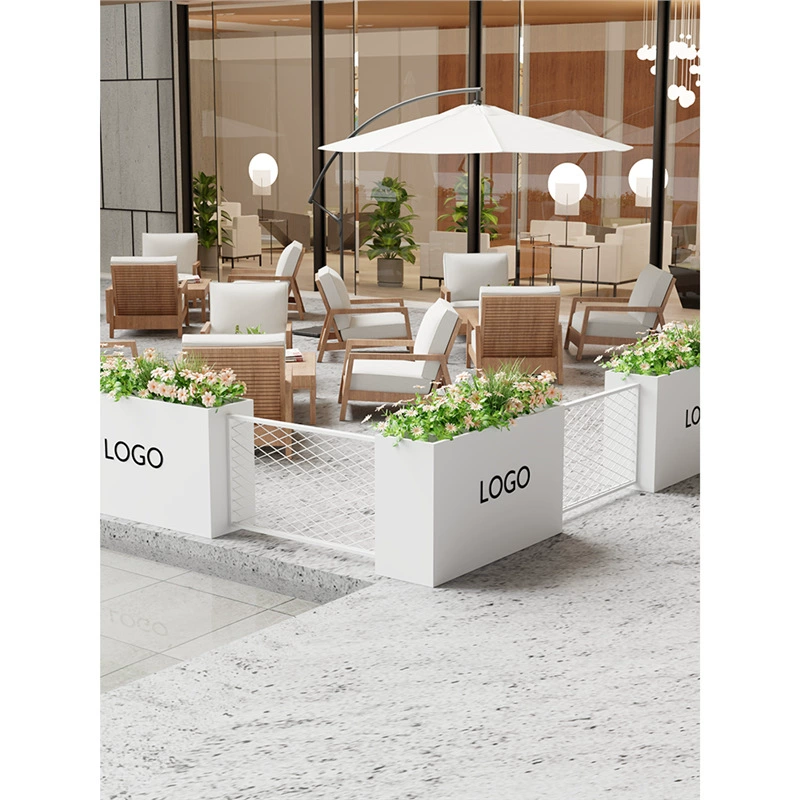 Открытый цветочный ящик комбинированная перегородка Кофейня может быть белым прямоугольным кованым кованым квадратом