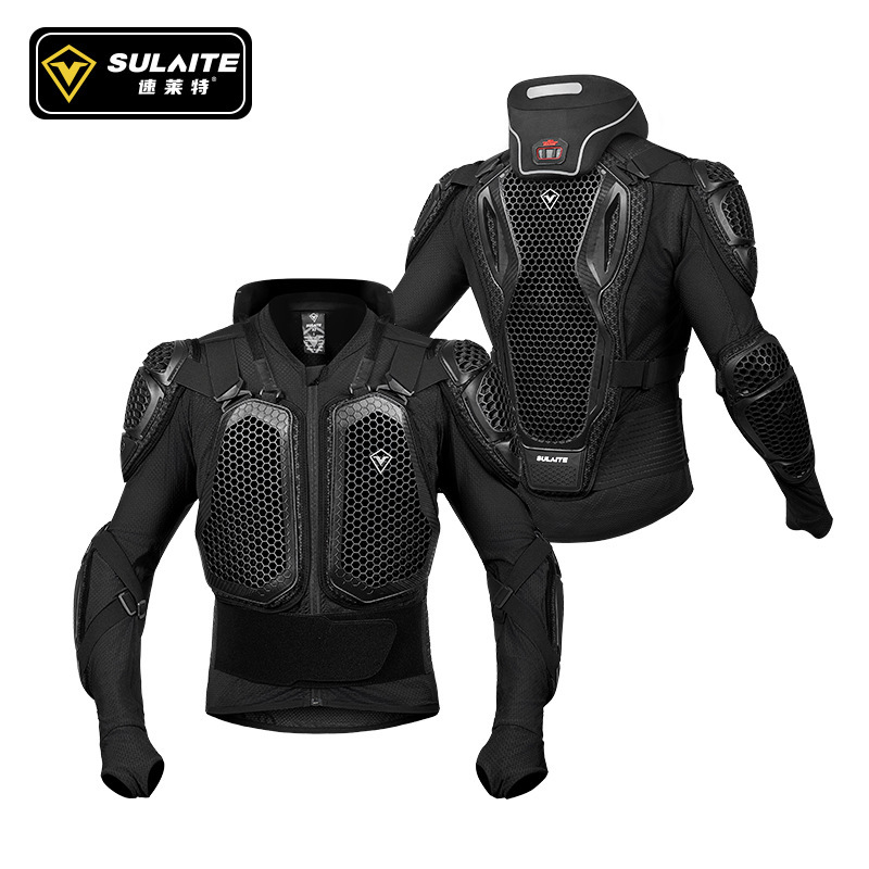 Sulaite Motorcycle Anti-Fall Hard Armor Jacket with Neck Protection, Motorcycle Riding Armor, Slim-Fit Off-Road Riding Armor Sulaite Motorcycle Anti-Fall Hard Armor Jacket with Neck Protection, Motorcycle Riding Armor, Slim-Fit Off-Road Riding Armor