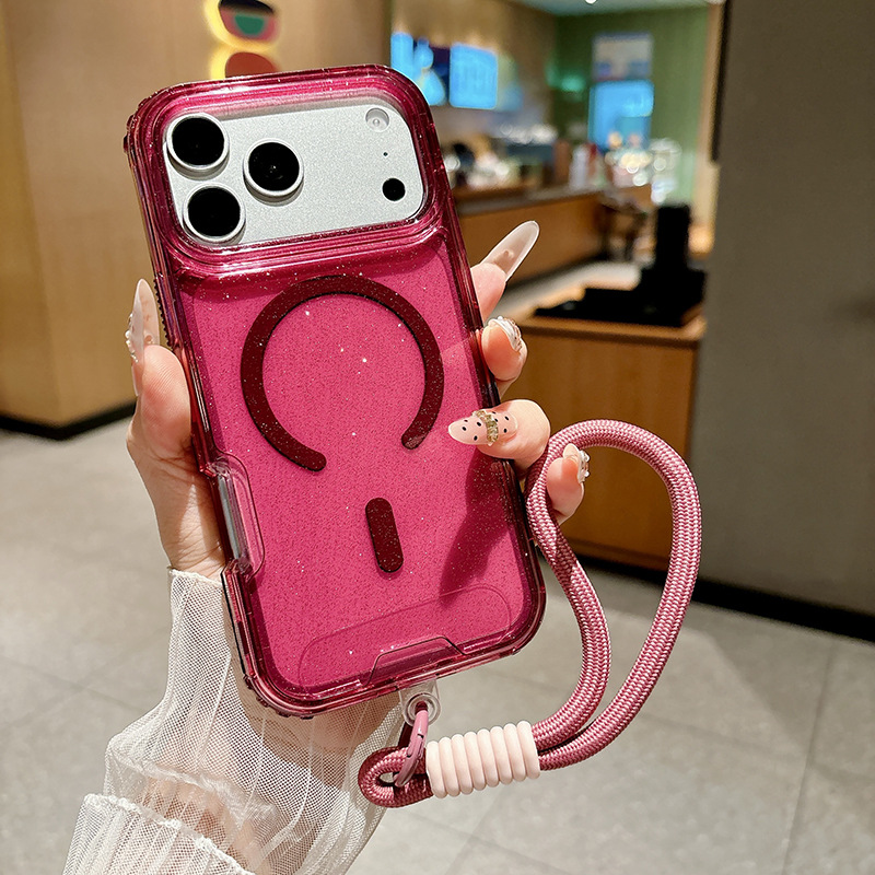 Funda Magnética con Brillo para iPhone 17 18 Pro Max y Apple 16 de TPU Tres en Uno Anti-caída