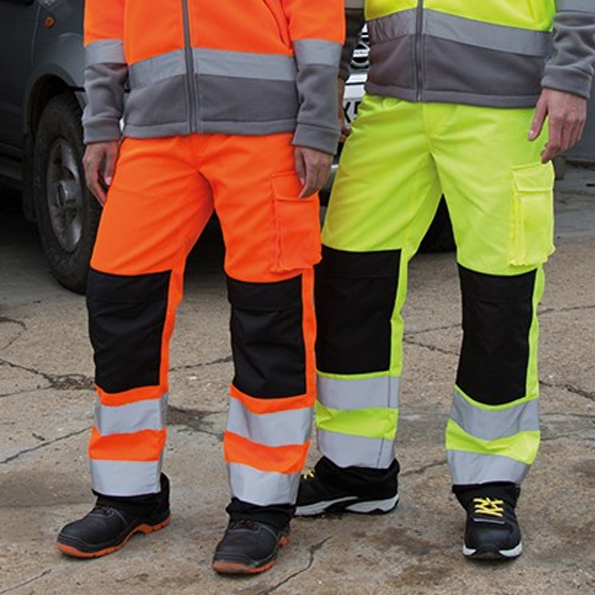 Pantalones DE TRABAJO multibolsillos de tira reflectante transfronteriza pantalones de trabajo de seguridad de advertencia de minas de carbón de ingeniería de construcción para hombres