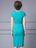 Zhili Elegant and Generous Hip Wrap Skirt Mid skirt High end 3D Folded Flower Waist Slim Wrap Shoulder Sleeve Dress Summ