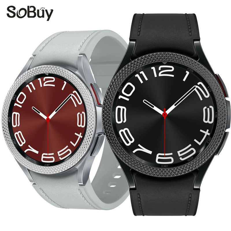 Suitable for Samsung Galaxy watch6 Classic watch diamond twill bezel metal scale protection ring