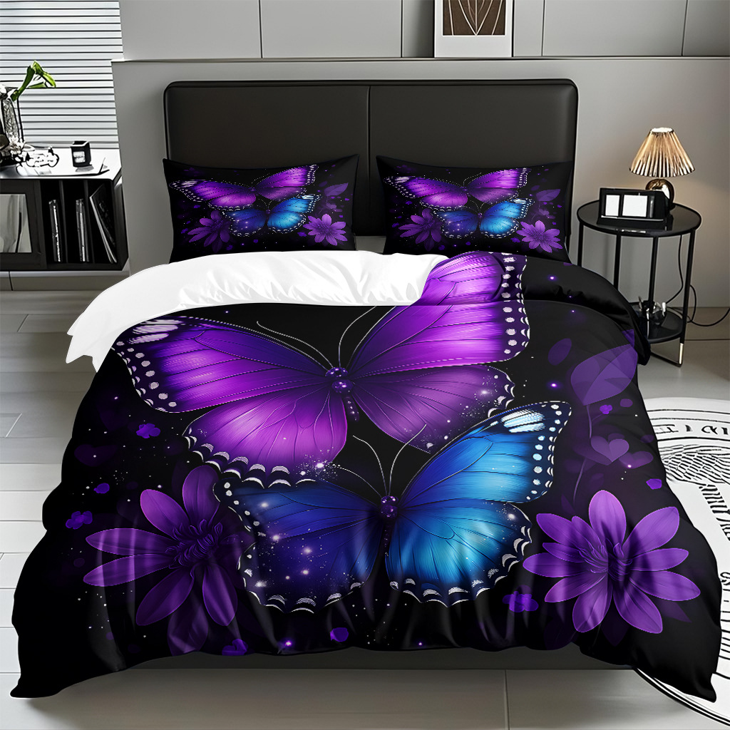 Butterfly series digital print edredón comercio electrónico transfronterizo preferido fuente fábrica adaptada modo TEMU / JIT