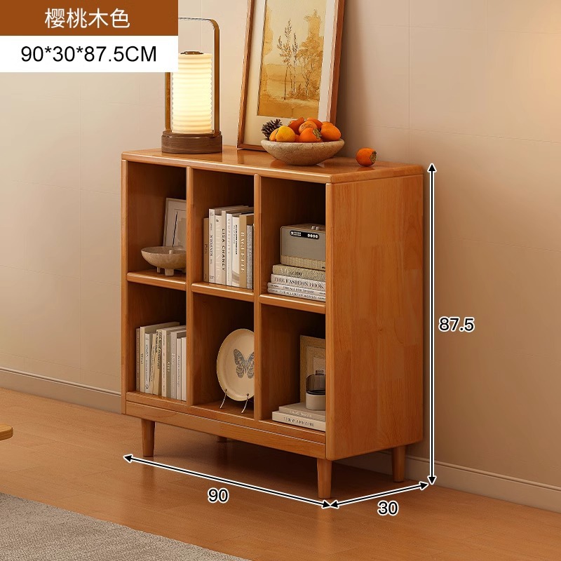 Estantería de madera maciza, cajones de piso a techo, armarios de sala de estar, armarios de rejilla combinados contra la pared, estantes de almacenamiento, estanterías cortas integradas