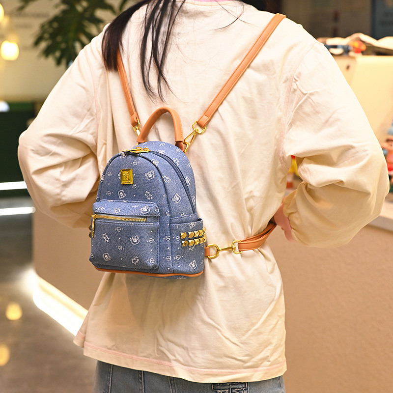 Caricatura encantadora oso mochila de mujer impresión de aire extranjero mochila de viaje de mujer estilo coreano bolsas de tendencia de comercio exterior