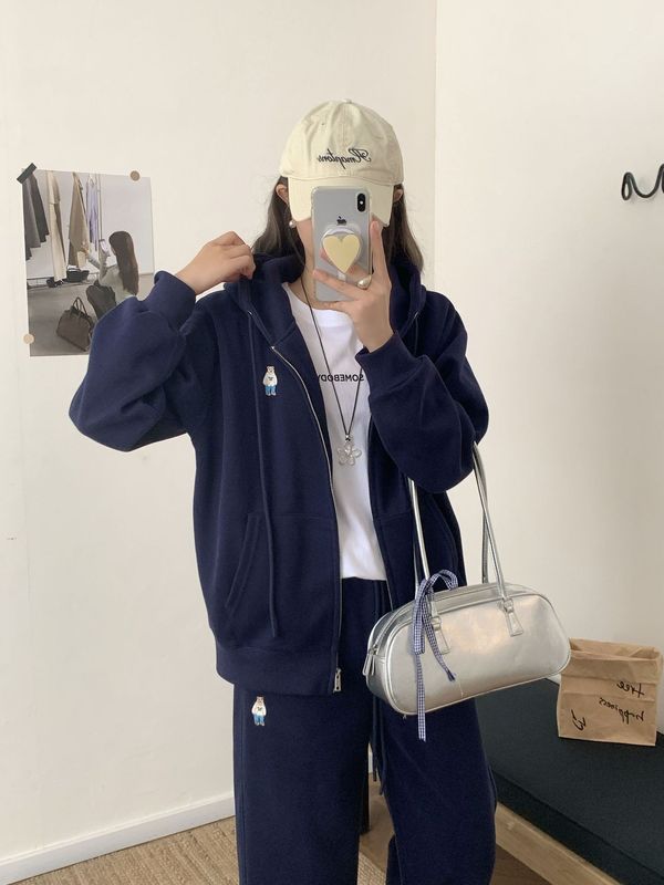 学院风卫衣上衣女连帽2025年秋季新款运动风休闲开衫美式高街外套|undefined