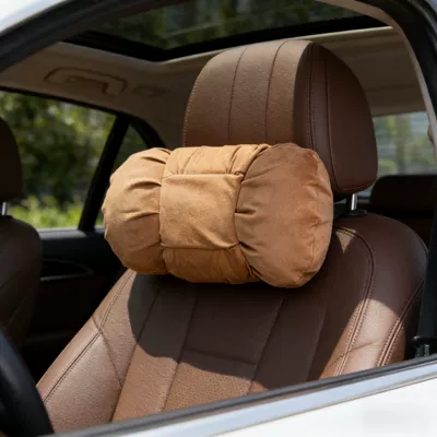 Style Neck Pillow, Comfortable and – Headrest - a-cognac-colored-bubble-suede-headrest