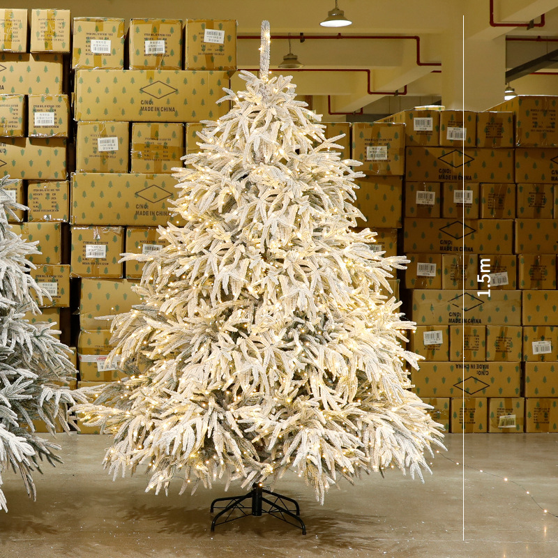 Navidad gran PE puro nieve automática árbol de Navidad casero DIY decoración de Navidad escena decoración