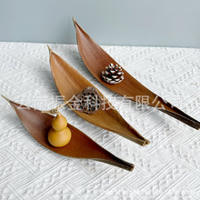 天然植物可可叶干花干果干枝真花桌面摆件拍摄道具托盘样板房