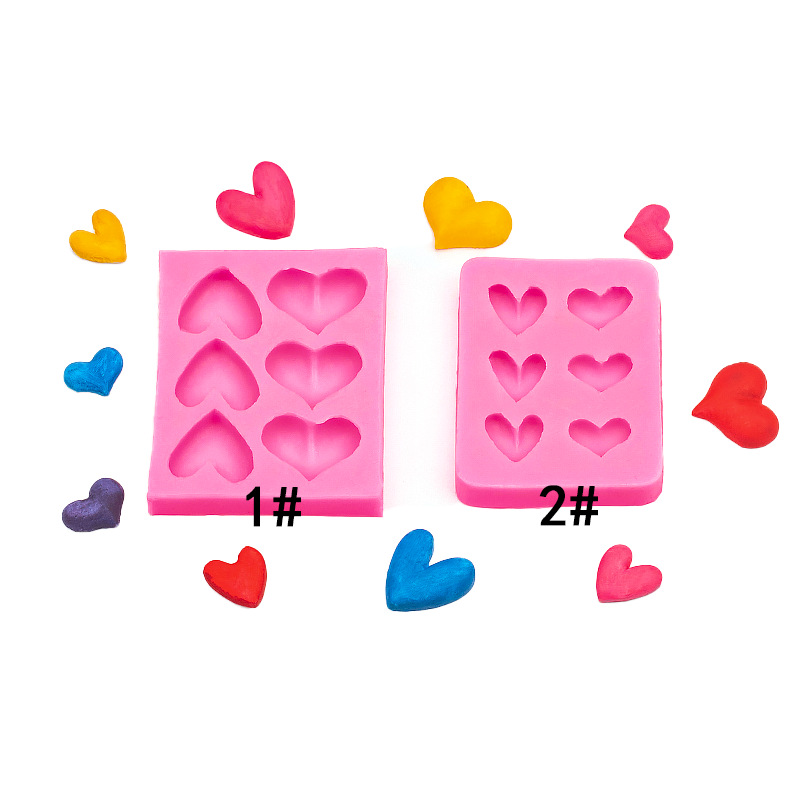 En forma de corazón amor mousse pastel al por mayor molde de silicona para hornear molde de chocolate DIY conjunto de dos piezas