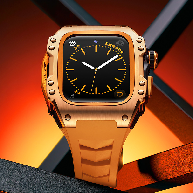 SVJ one-piece delivery Applewatch titanium alloy Apple Watch protective case S87654 modified watch strap