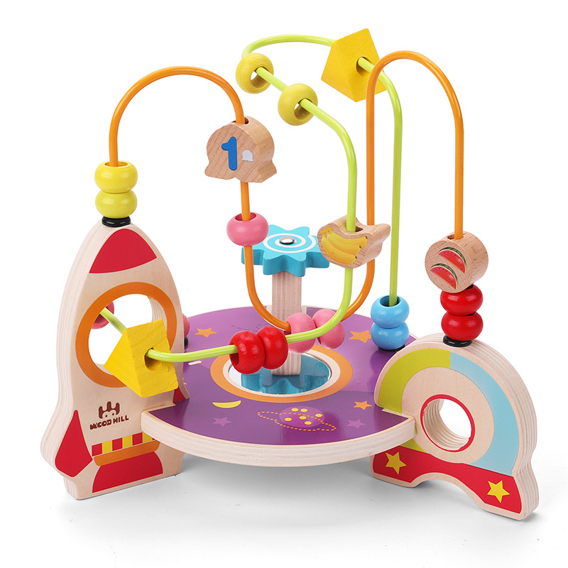 Kechao Children's Beads Toy Baby Beads 2 Educación temprana Montessori 6 Rompecabezas para bebés 0 Bloques de construcción 1 a 3 años 9 meses