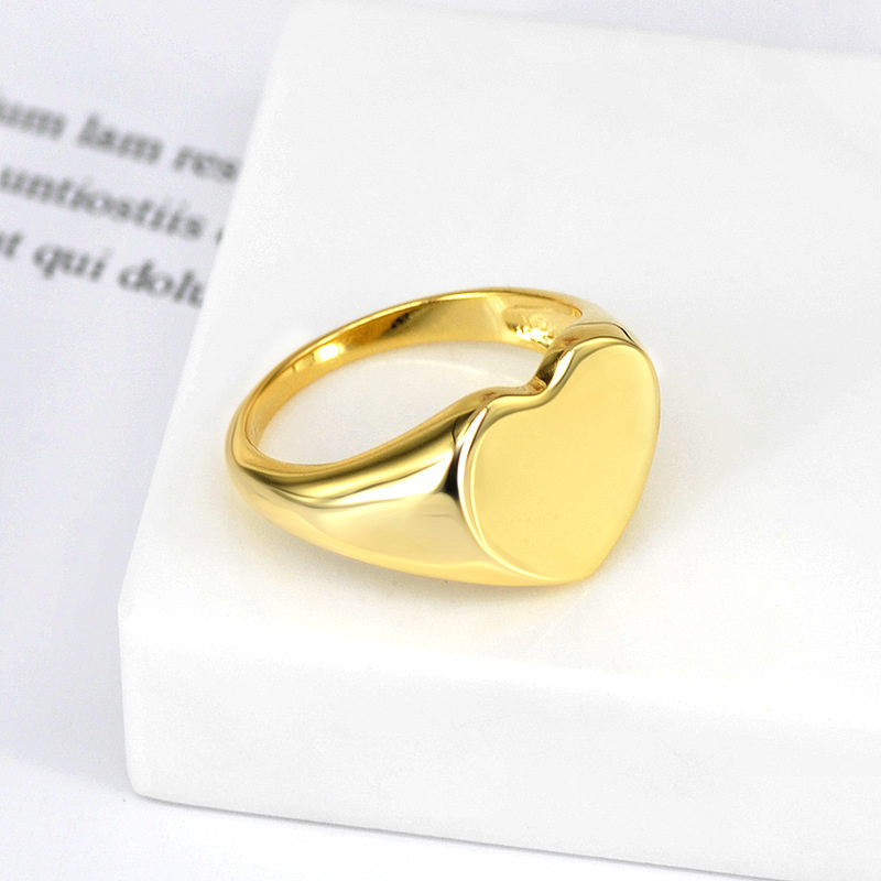 Retro Heart Shape Copper Rings 1 Piece