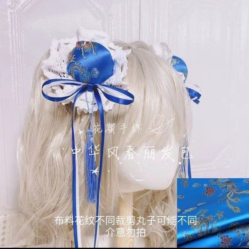 中華娘の髪飾りLolita中華風春麗チャイナドレス中国式の団子の頭が可愛いです。|undefined