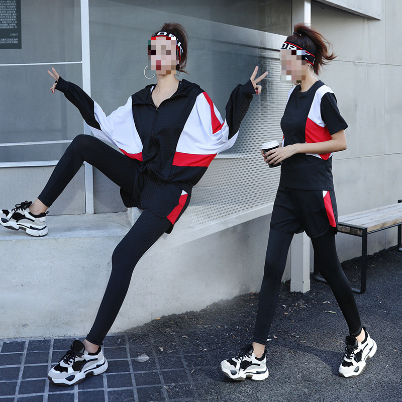 여성용 요가복 속건성 대형 사이즈 피트니스 의류 그물 셀럽 헬스 모닝 조깅 스포츠웨어 러닝복 느슨하고 날씬함