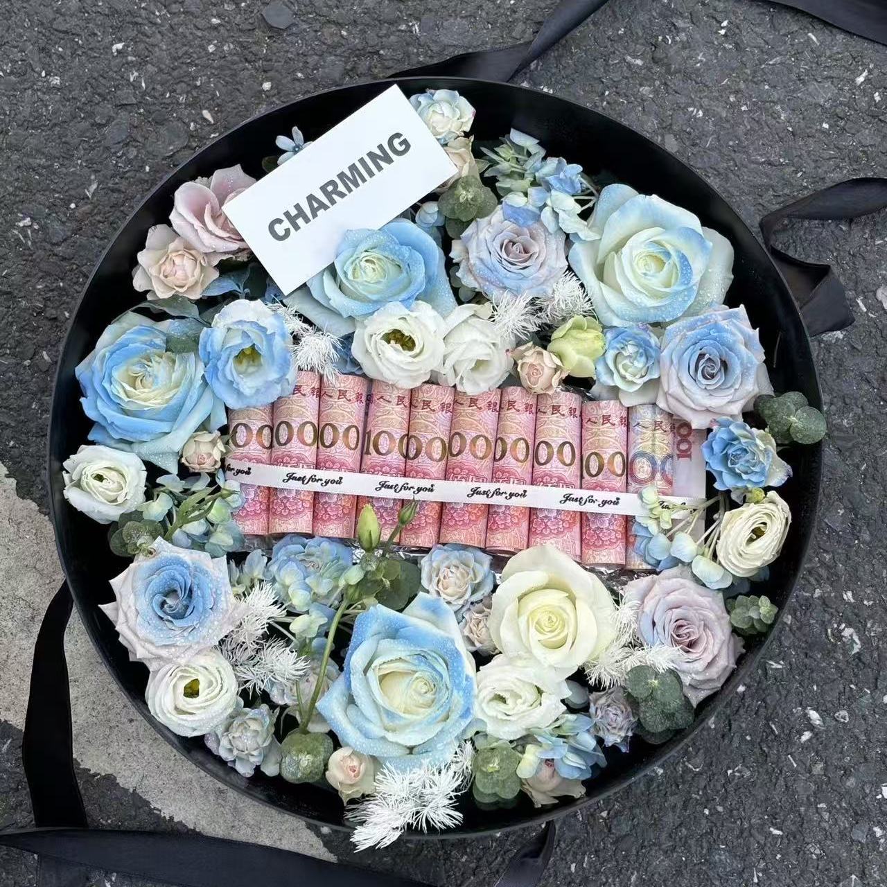 Caja de regalo redonda, caja vacía, caja de flores impermeable, ramo de frutas, caja de embalaje de flores, caja de regalo de invierno, boda