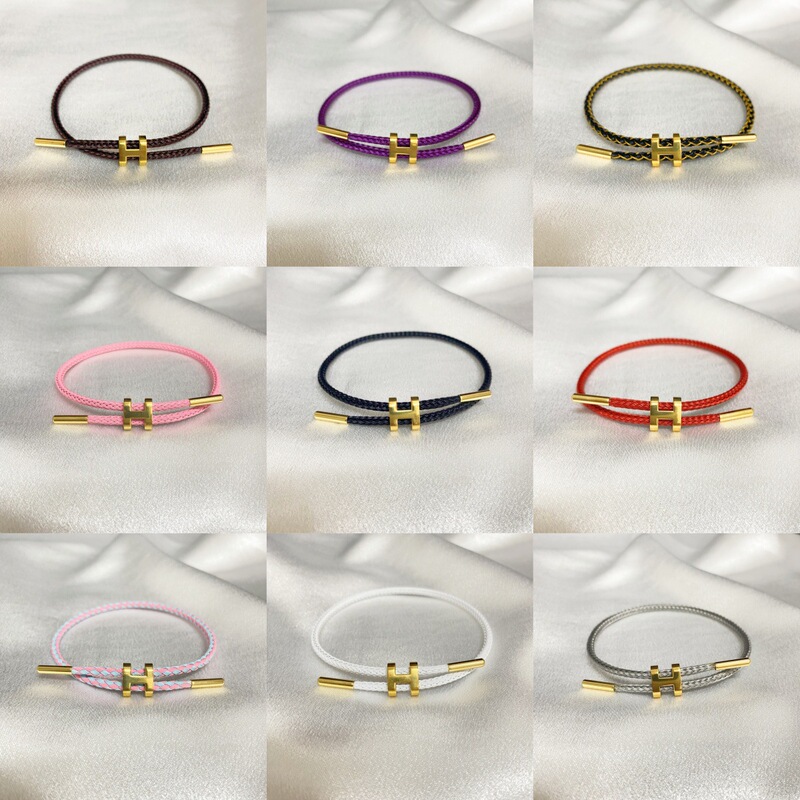 Cross-Border I-Shaped Buckle Steel Wire Bracelet, Color-Preserving 3D Hard Gold Bracelet, H Buckle Adjustable Titanium Steel Waterproof and Sweat-Proof Bracelet