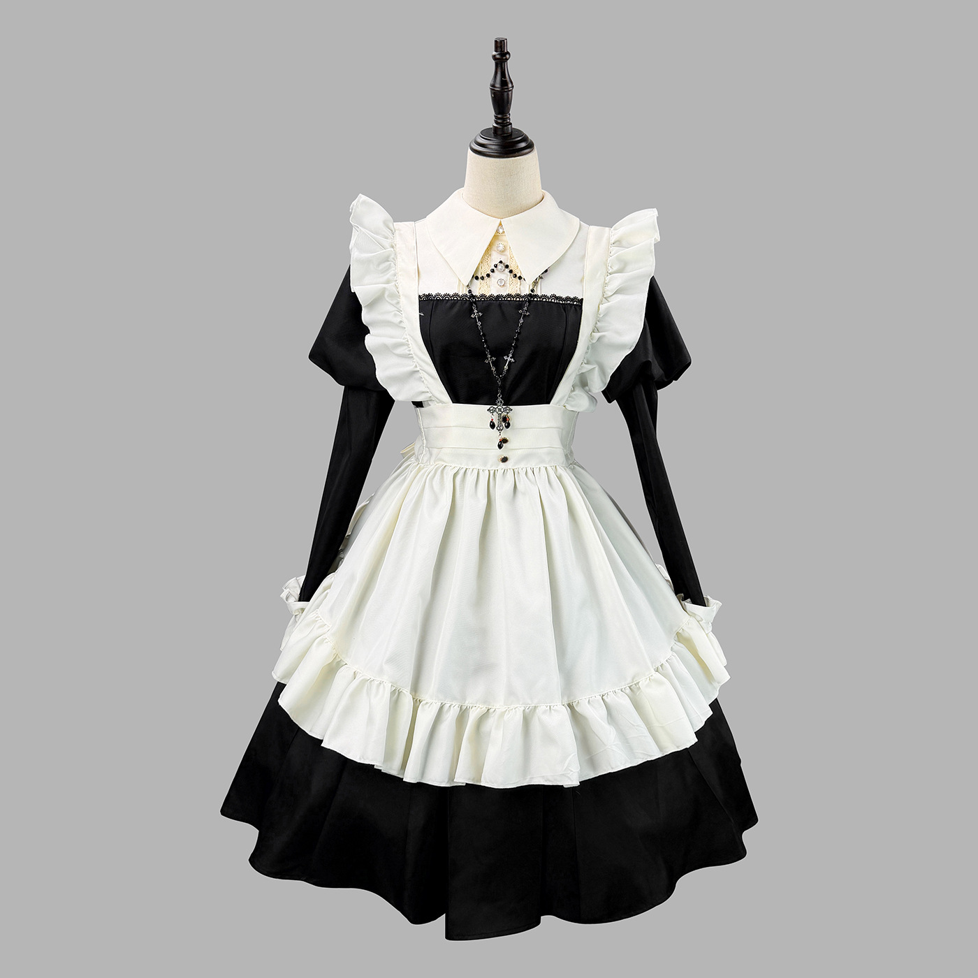 New Japanese-Style Traditional Black and White Maid Outfit for Parties, Maid Costume, Women's Vintage Clothing